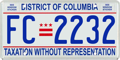 DC license plate FC2232