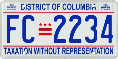 DC license plate FC2234