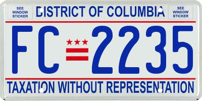 DC license plate FC2235