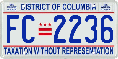 DC license plate FC2236