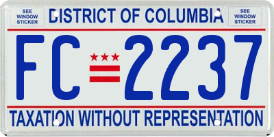 DC license plate FC2237