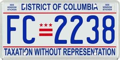 DC license plate FC2238