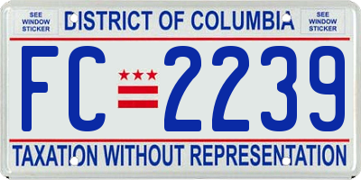 DC license plate FC2239