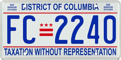 DC license plate FC2240