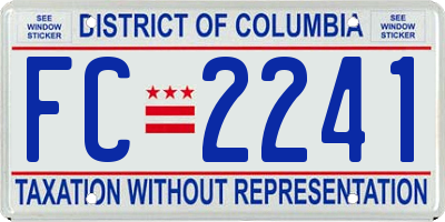 DC license plate FC2241