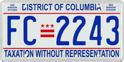 DC license plate FC2243