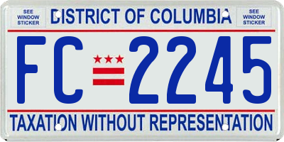 DC license plate FC2245