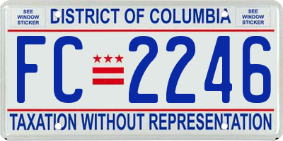 DC license plate FC2246