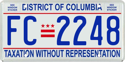 DC license plate FC2248