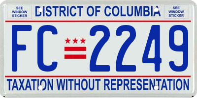 DC license plate FC2249