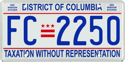 DC license plate FC2250