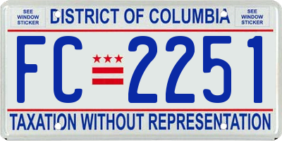 DC license plate FC2251