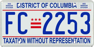 DC license plate FC2253