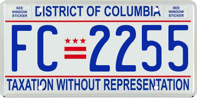 DC license plate FC2255