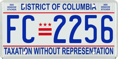 DC license plate FC2256