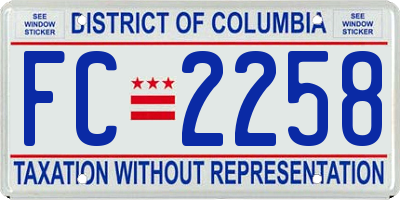 DC license plate FC2258