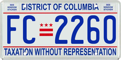 DC license plate FC2260