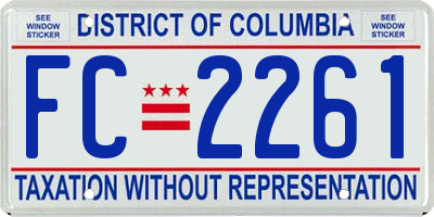 DC license plate FC2261