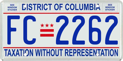 DC license plate FC2262