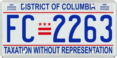 DC license plate FC2263