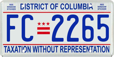 DC license plate FC2265