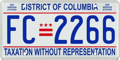 DC license plate FC2266