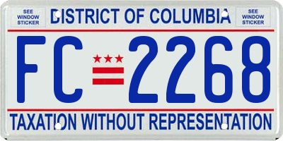 DC license plate FC2268