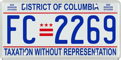 DC license plate FC2269