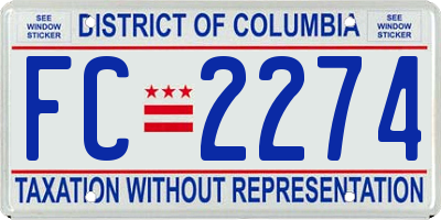 DC license plate FC2274