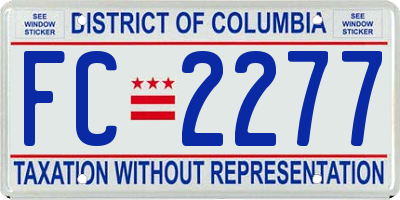 DC license plate FC2277