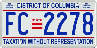 DC license plate FC2278