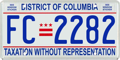 DC license plate FC2282