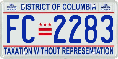 DC license plate FC2283