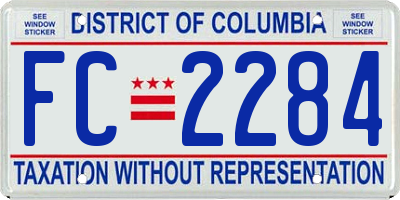 DC license plate FC2284