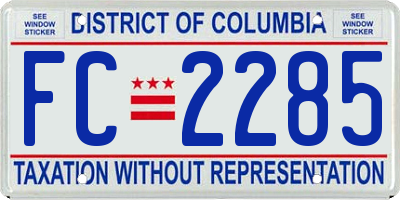 DC license plate FC2285