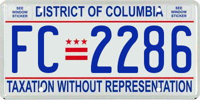 DC license plate FC2286