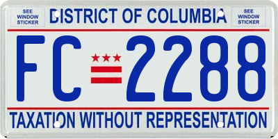 DC license plate FC2288