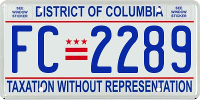 DC license plate FC2289