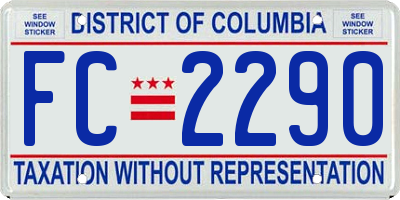 DC license plate FC2290