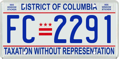 DC license plate FC2291