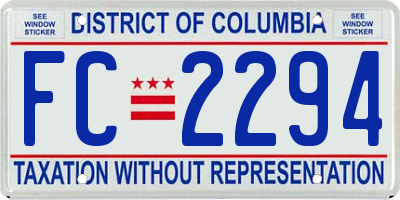 DC license plate FC2294