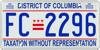 DC license plate FC2296