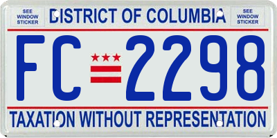 DC license plate FC2298