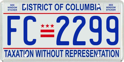 DC license plate FC2299