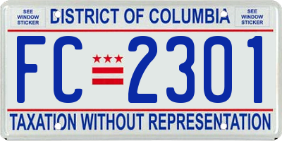 DC license plate FC2301