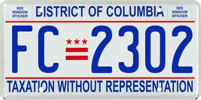 DC license plate FC2302