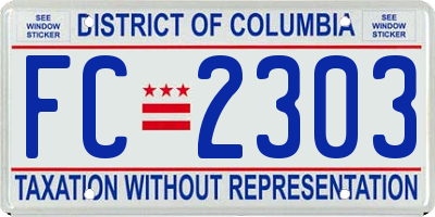 DC license plate FC2303