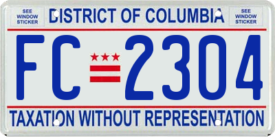 DC license plate FC2304