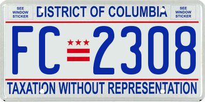 DC license plate FC2308