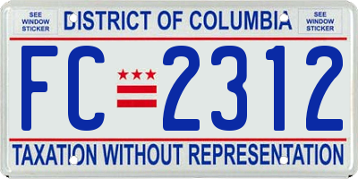 DC license plate FC2312